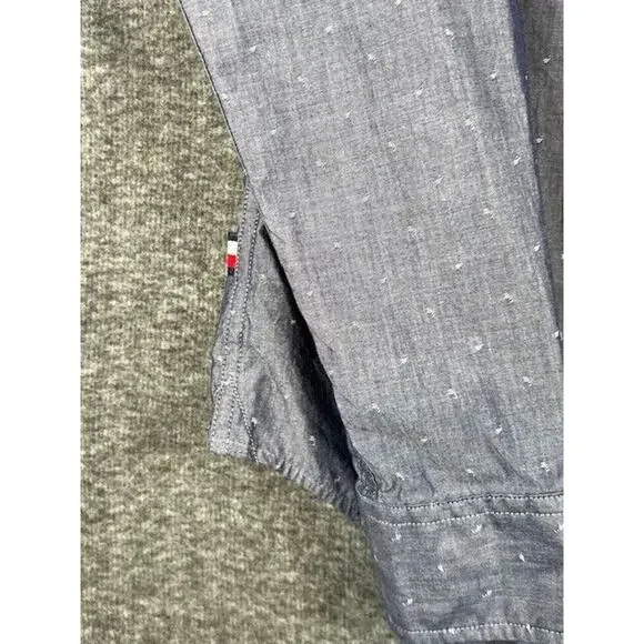 Tommy Hilfiger Men's Shirt S/P Classic Fit Gray Long Sleeve Button Up Collared - Picture 6 of 9